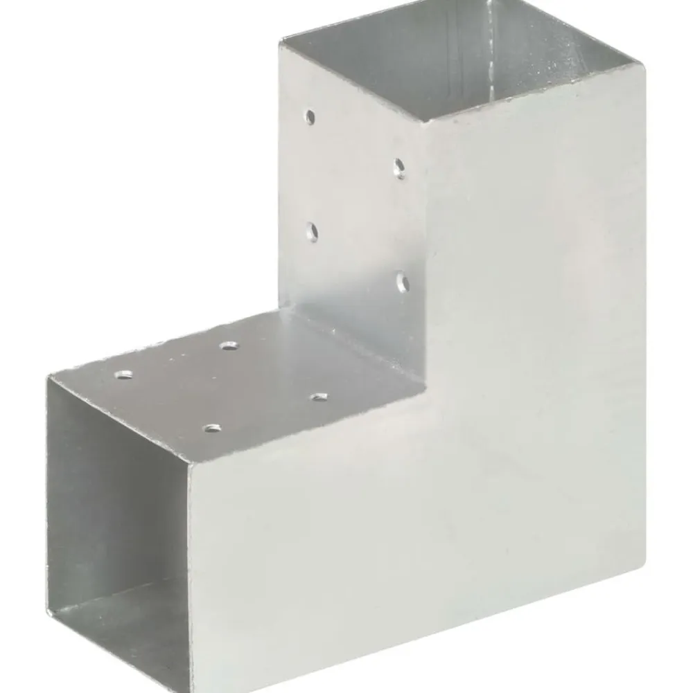 New FinePRICE Tolppaliitin L-muoto galvanoitu metalli 91x91mm