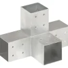 FinePRICE Tolppaliitin X-muoto galvanoitu metalli 81x81mm