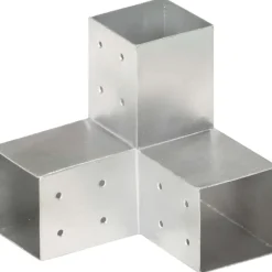 FinePRICE Tolppaliitin Y-muoto galvanoitu metalli 81x81mm