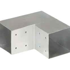 FinePRICE Tolppaliittimet 4kpl L-muoto galvanoitu metalli 101x101mm
