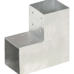 FinePRICE Tolppaliittimet 4kpl L-muoto galvanoitu metalli 101x101mm