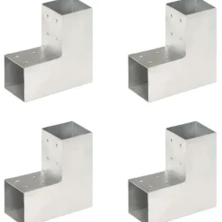 Hot FinePRICE Tolppaliittimet 4kpl L-muoto galvanoitu metalli 81x81mm