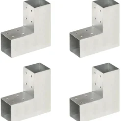 New FinePRICE Tolppaliittimet 4kpl L-muoto galvanoitu metalli 71x71mm