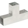 FinePRICE Tolppaliittimet 4kpl T-muoto galvanoitu metalli 71x71mm