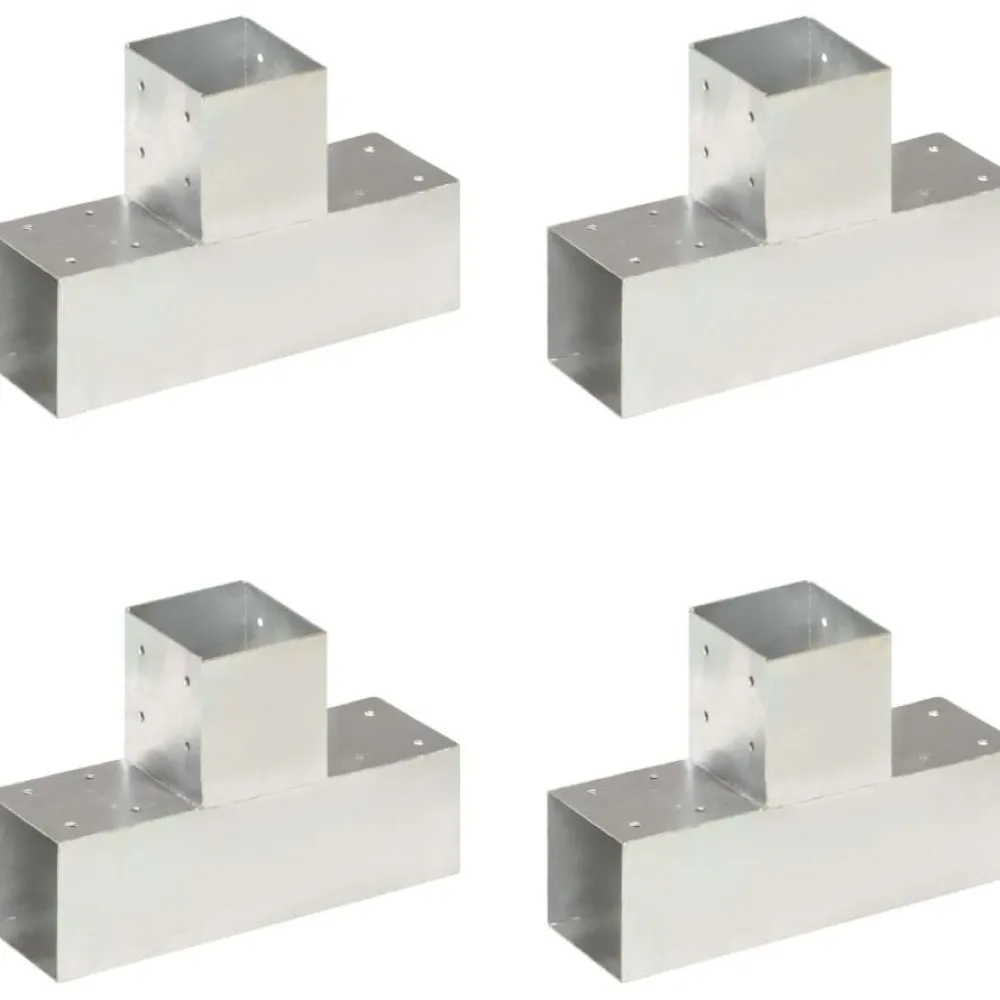 Discount FinePRICE Tolppaliittimet 4kpl T-muoto galvanoitu metalli 91x91mm
