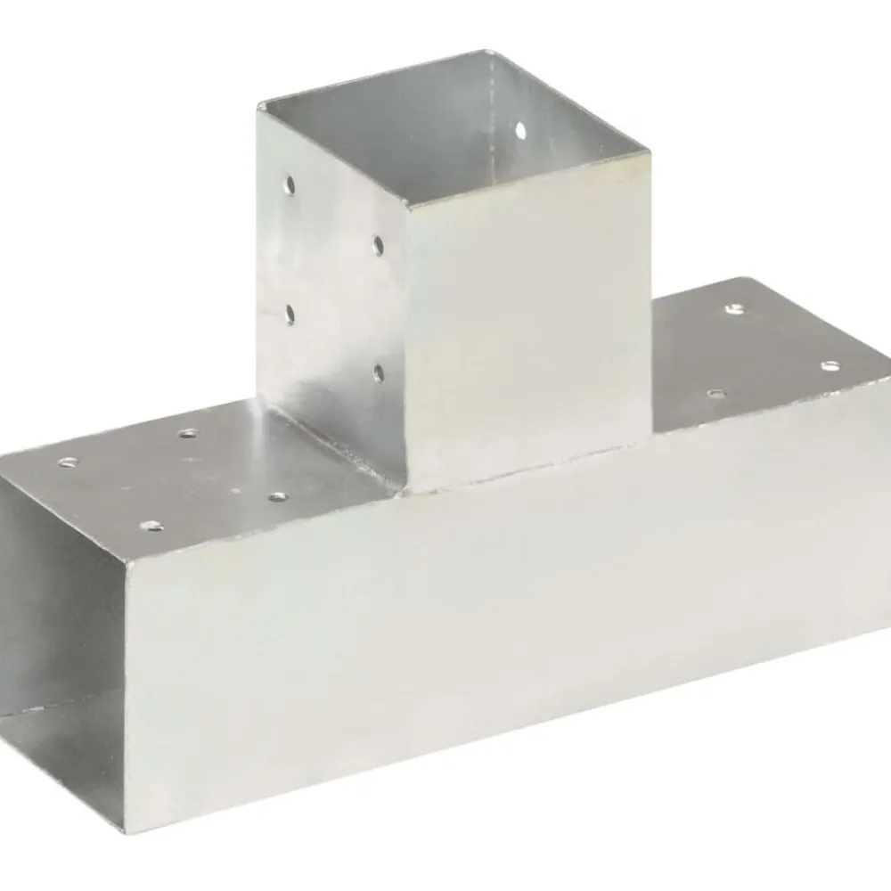 Discount FinePRICE Tolppaliittimet 4kpl T-muoto galvanoitu metalli 91x91mm