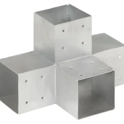 Sale FinePRICE Tolppaliittimet 4kpl X-muoto galvanoitu metalli 101x101mm