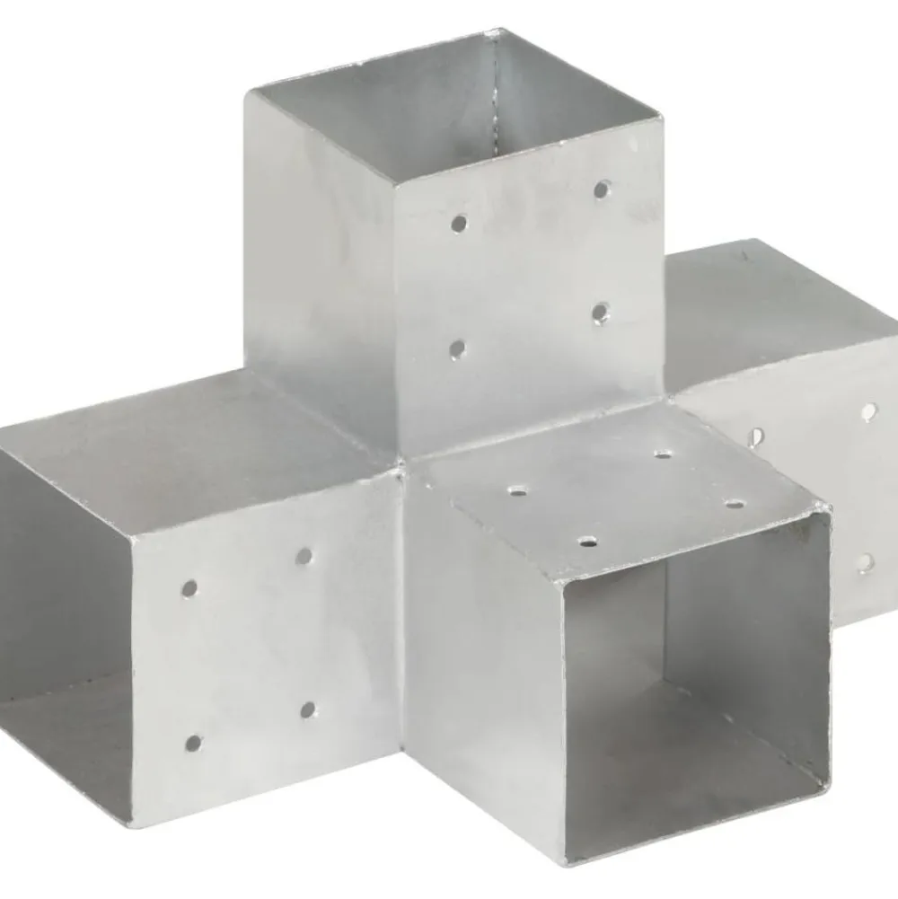 Sale FinePRICE Tolppaliittimet 4kpl X-muoto galvanoitu metalli 101x101mm