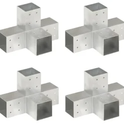 Online FinePRICE Tolppaliittimet 4kpl X-muoto galvanoitu metalli 81x81mm