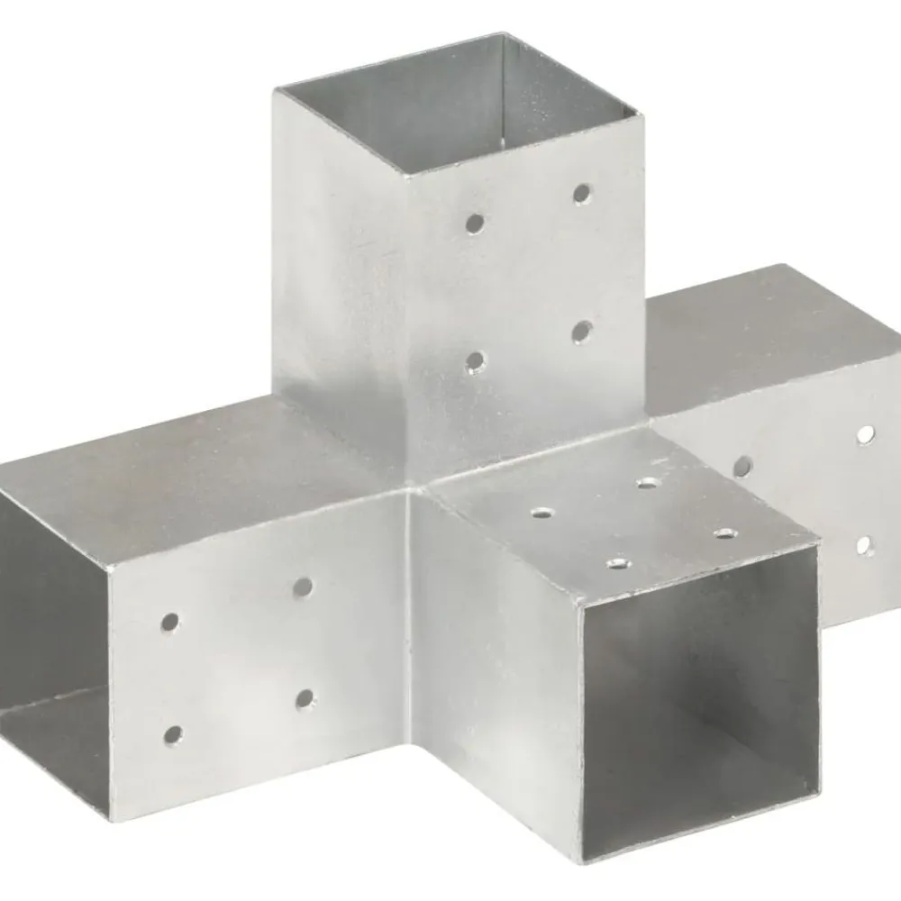 Online FinePRICE Tolppaliittimet 4kpl X-muoto galvanoitu metalli 81x81mm