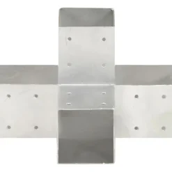 Outlet FinePRICE Tolppaliittimet 4kpl X-muoto galvanoitu metalli 91x91mm