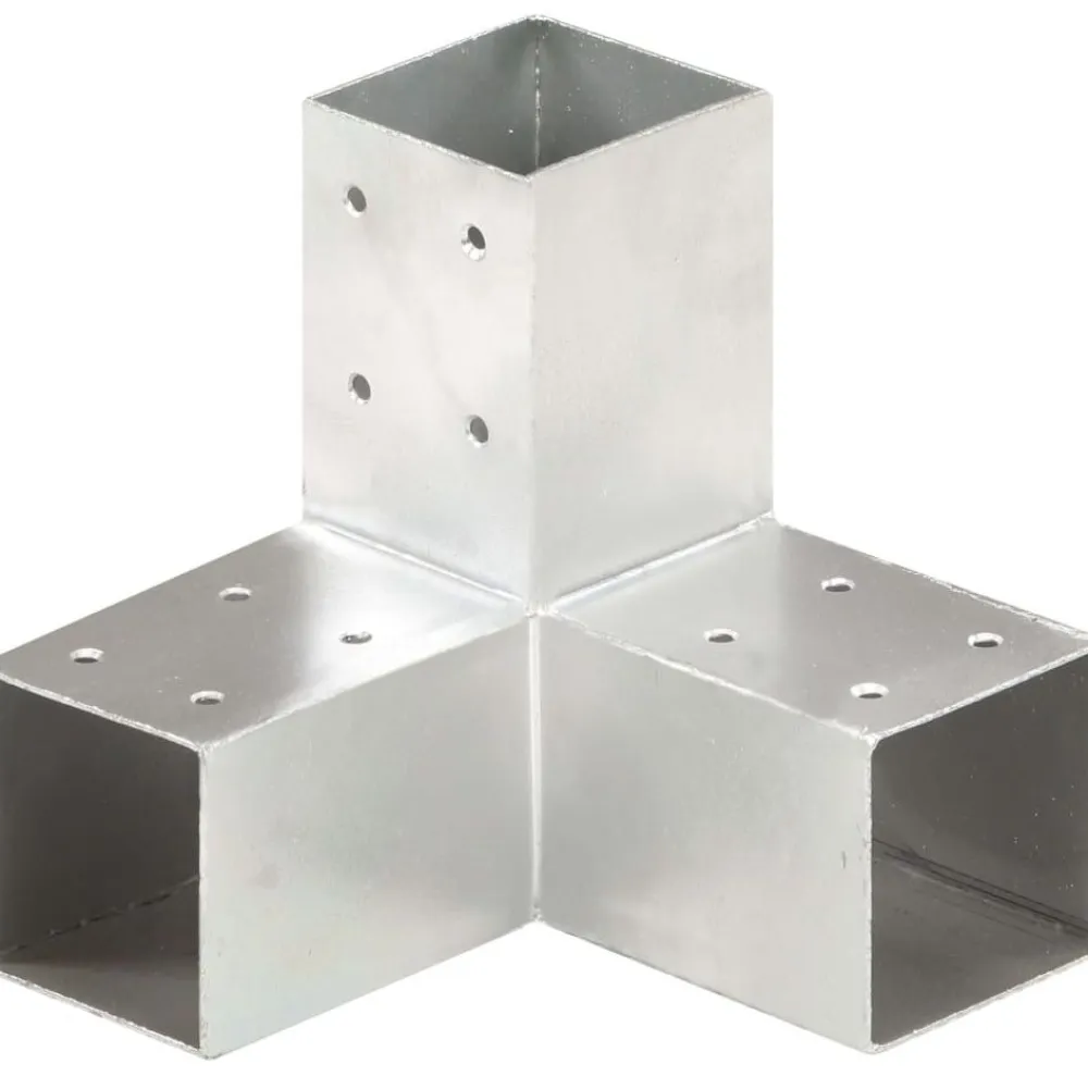 FinePRICE Tolppaliittimet 4kpl Y-muoto galvanoitu metalli 71x71mm