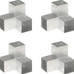 Hot FinePRICE Tolppaliittimet 4kpl Y-muoto galvanoitu metalli 101x101mm
