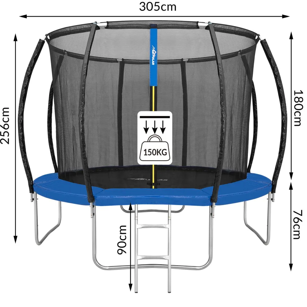 Best AB Polar Trampoliini turvaverkolla, eri kokoja