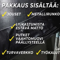 Best React Trampoliini Aero Ø427cm turvaverkolla