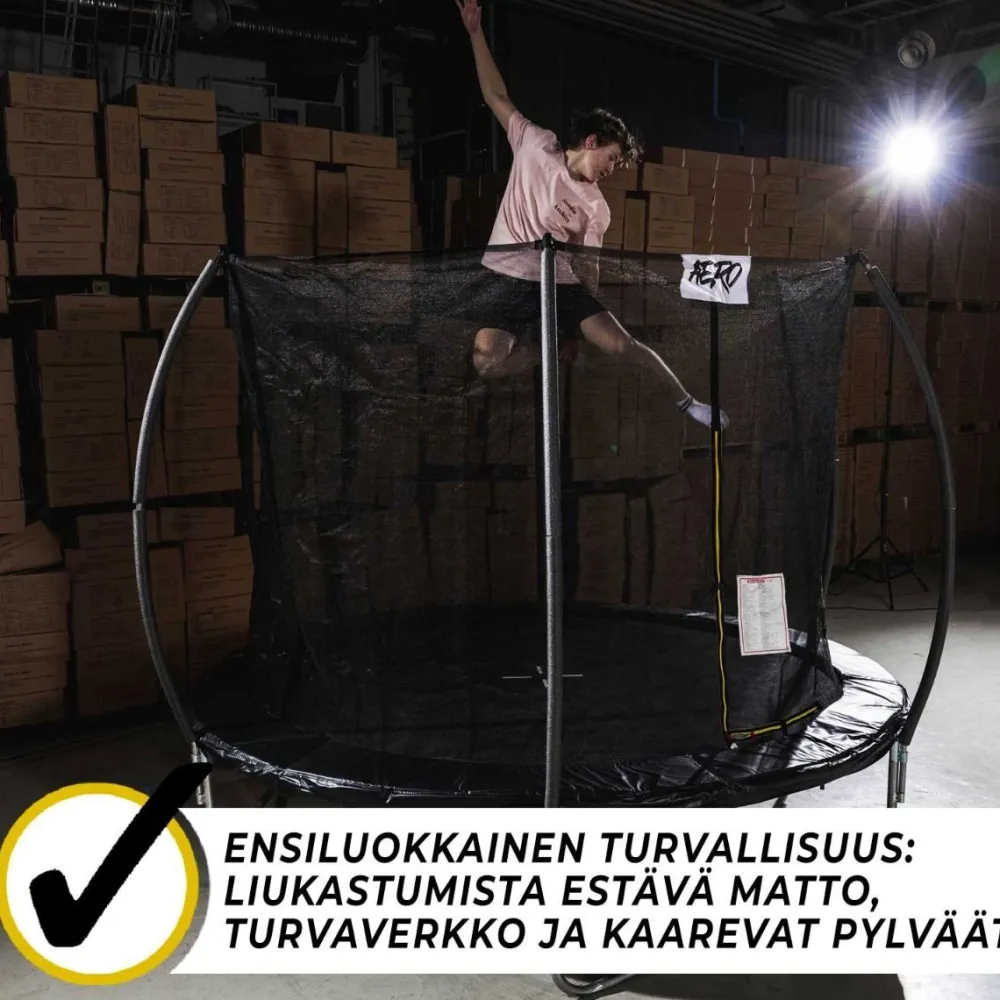 Best React Trampoliini Aero Ø427cm turvaverkolla