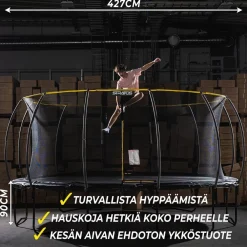 Sale Stratos Trampoliini Ø4.27m turvaverkolla