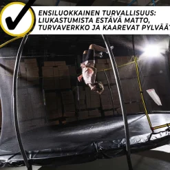 Sale Stratos Trampoliini Ø4.27m turvaverkolla
