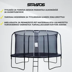 Sale Stratos Trampoliini Premium Black Line Ø427cm musta