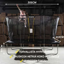 Clearance Stratos Trampoliini turvaverkolla suorakaide eri kokoja