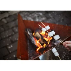 Clearance JABO Tulisija Triangel 64x64x54cm Corten-teräs, sis. alustan