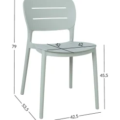 Clearance Home4you Tuoli MANGO 42,5x53,5xK79 cm, vihertävänharmaa muovi