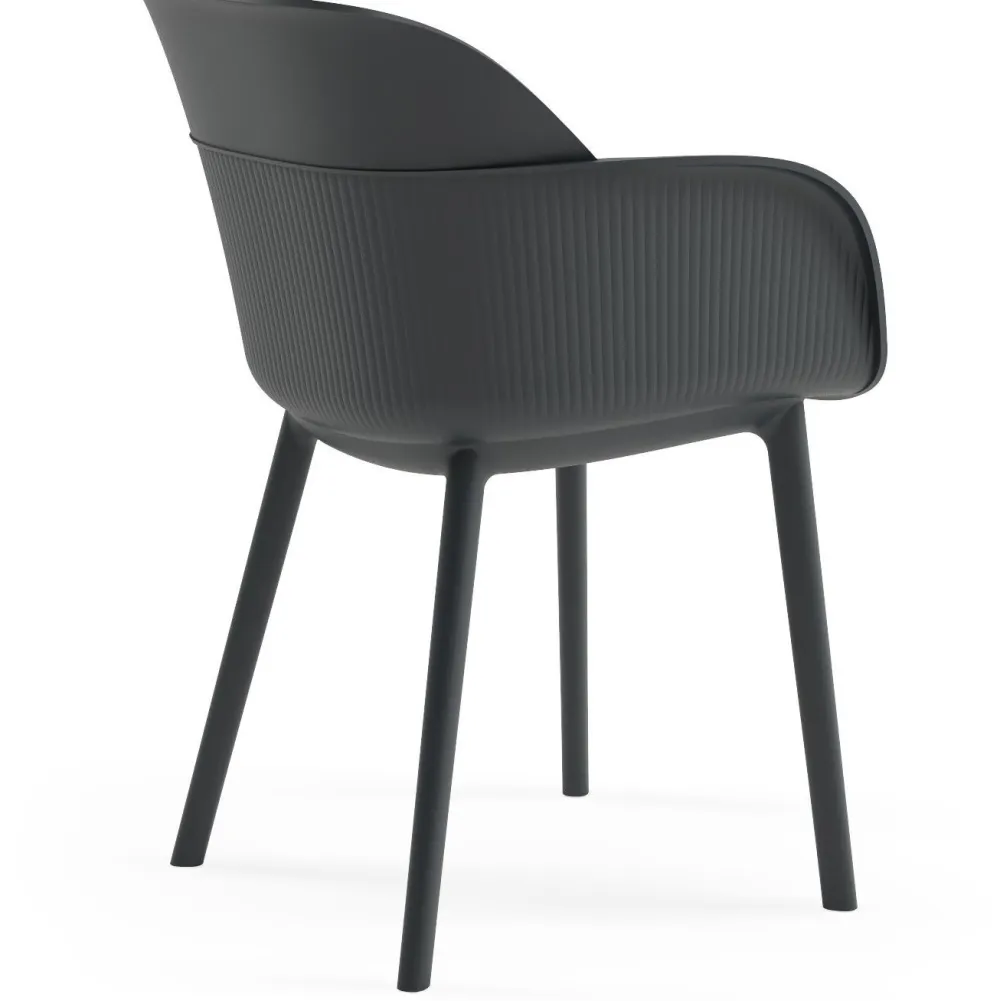 Best Linento Garden Tuoli Shell-P antrasiitti 2kpl/pkt