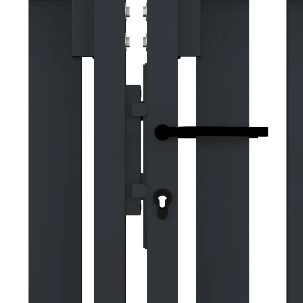FinePRICE Tuplaovi pihaportti teräs 306x200 cm antrasiitti