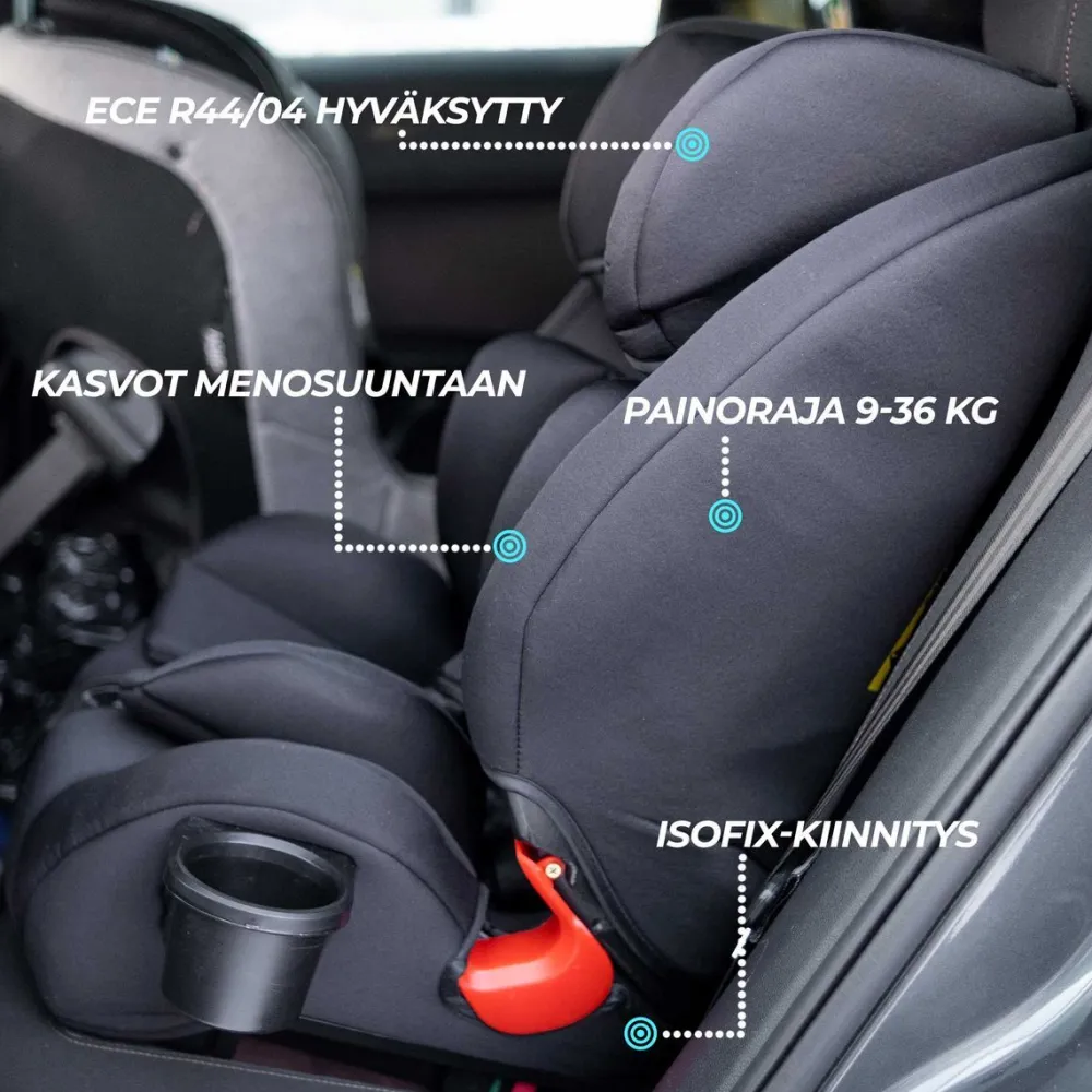 Online Kikid Turvaistuin ISOFIX 9-36 kg Black edition