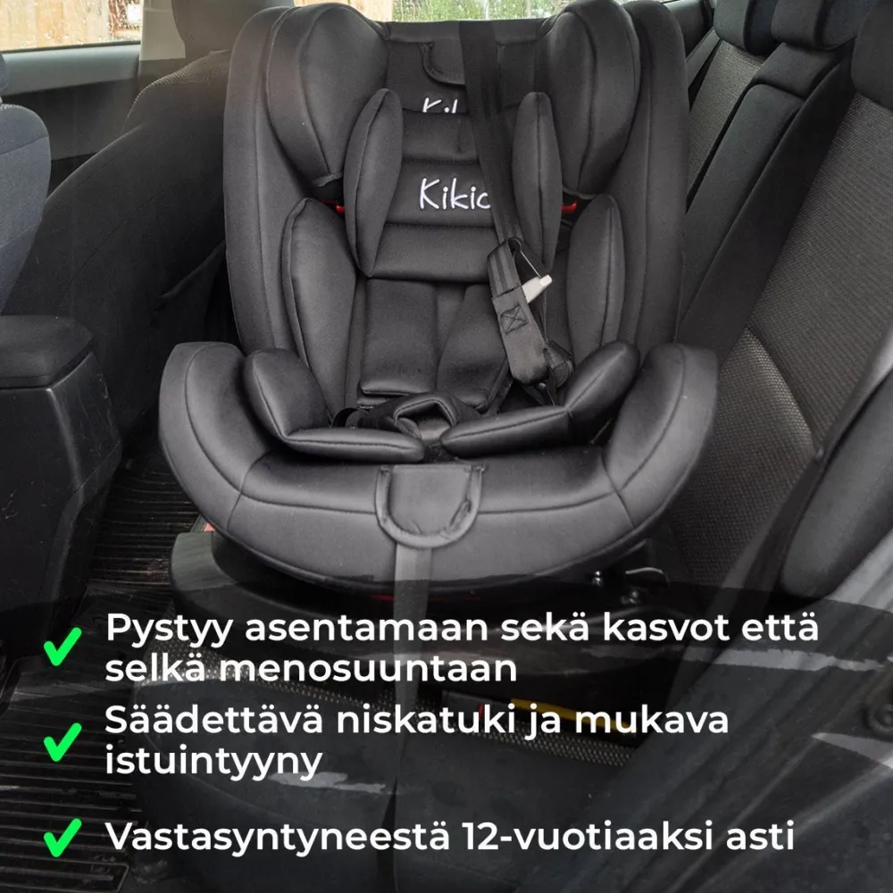 Clearance Kikid Turvaistuin & turvakaukalo Black Edition Isofix 0-36kg musta