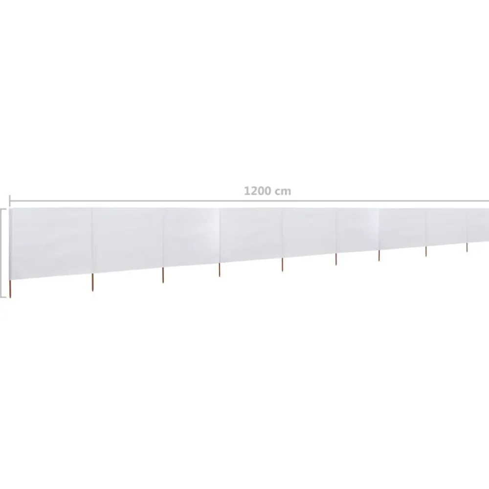 Sale FinePRICE Tuulensuojakangas 9 paneelilla 1200x80 cm hiekan valkoinen