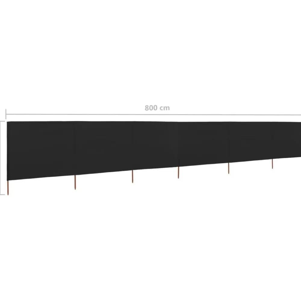 Hot FinePRICE Tuulensuojakangas 6 paneelilla 800x80 cm musta