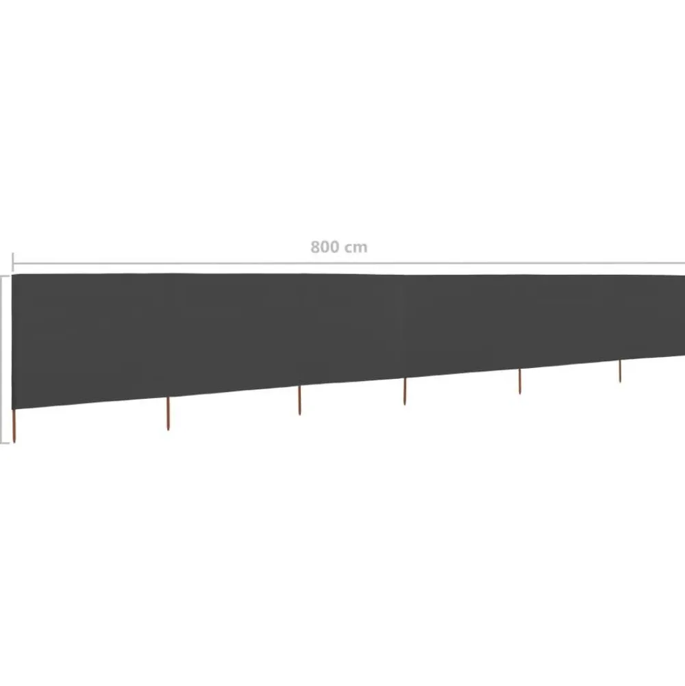 Hot FinePRICE Tuulensuojakangas 6 paneelilla 800x80 cm musta
