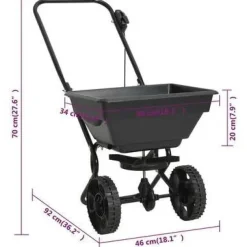 Clearance FinePRICE Työnnettävä suolan levitin pvc ja teräs 92x46x70 cm 15 l