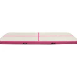 New FinePRICE Täytettävä voimistelumatto pumpulla 400x100x20 cm PVC pinkki