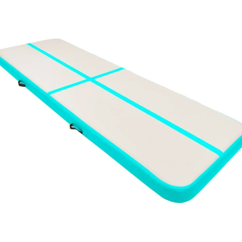 Outlet FinePRICE Täytettävä voimistelumatto pumpulla 500x100x15 cm PVC vihreä
