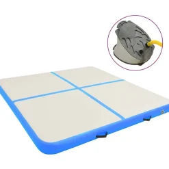 Online FinePRICE Täytettävä voimistelumatto pumpulla 200x200x10cm PVC sininen