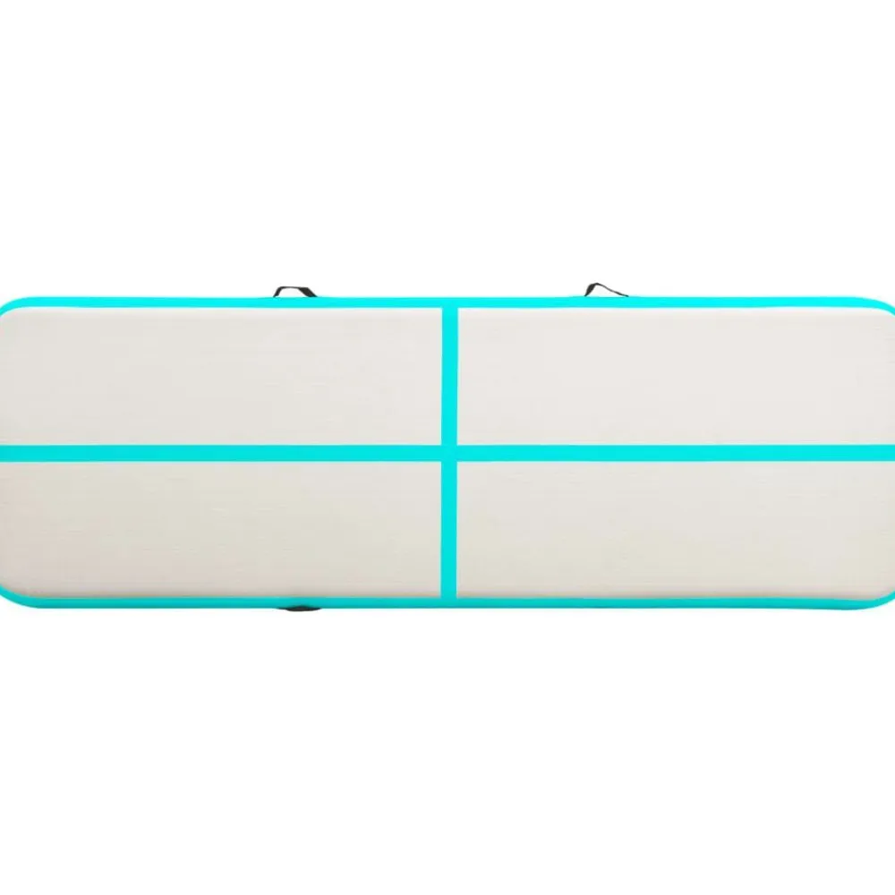 FinePRICE Täytettävä voimistelumatto pumpulla 300x100x15 cm PVC vihreä