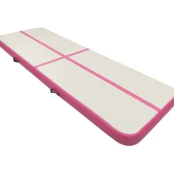 Clearance FinePRICE Täytettävä voimistelumatto pumpulla 400x100x15 cm PVC pinkki