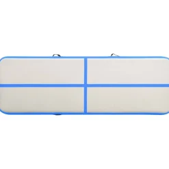 Best FinePRICE Täytettävä voimistelumatto pumpulla 400x100x15cm PVC sininen