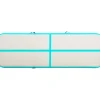New FinePRICE Täytettävä voimistelumatto pumpulla 400x100x15 cm PVC vihreä