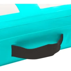 New FinePRICE Täytettävä voimistelumatto pumpulla 400x100x15 cm PVC vihreä