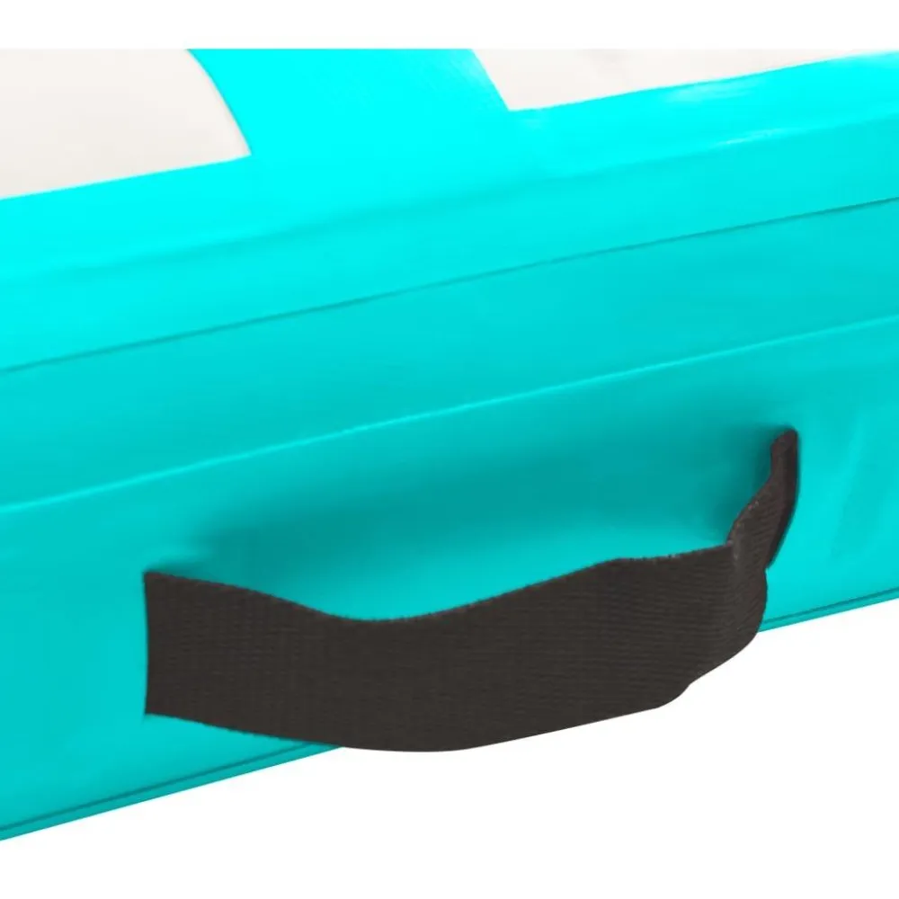 New FinePRICE Täytettävä voimistelumatto pumpulla 400x100x15 cm PVC vihreä