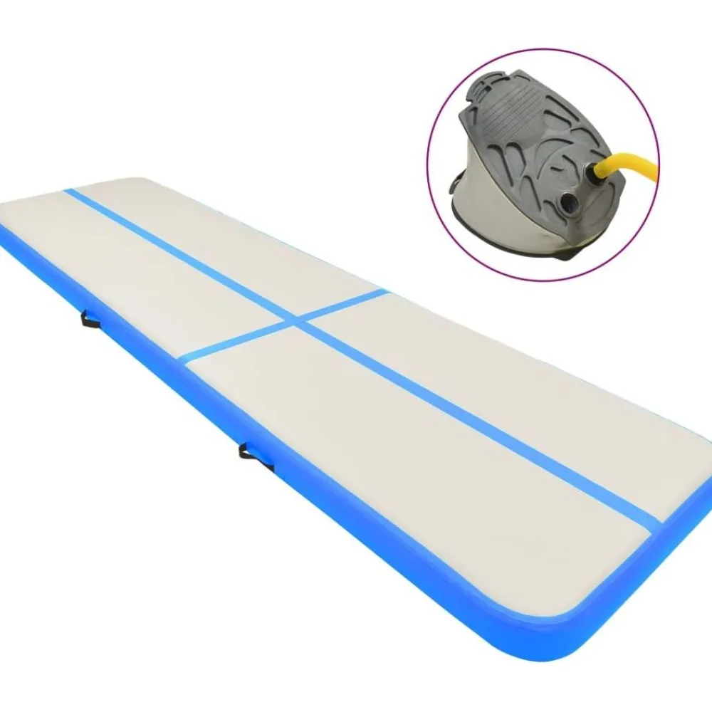 Clearance FinePRICE Täytettävä voimistelumatto pumpulla 600x100x15cm PVC sininen