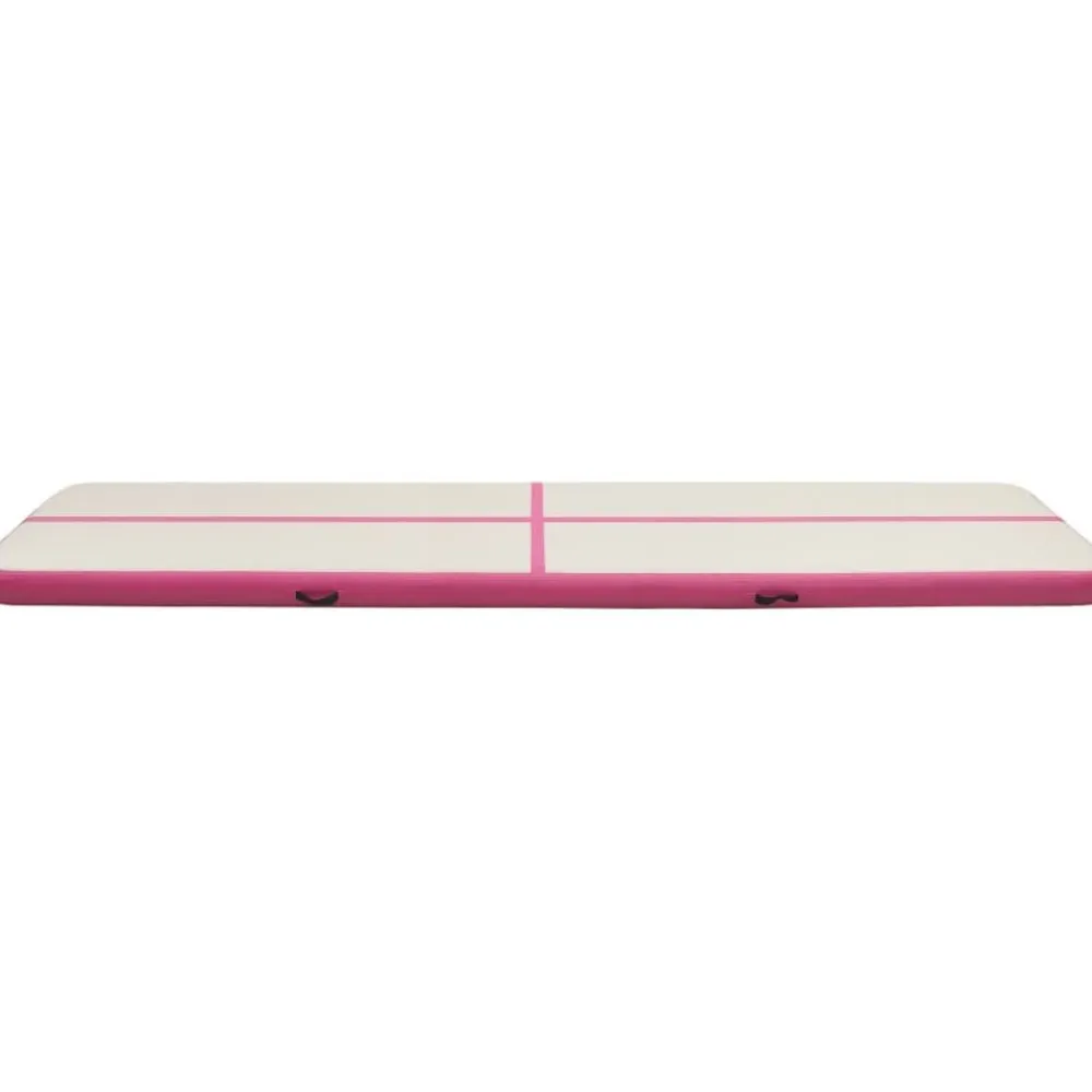 New FinePRICE Täytettävä voimistelumatto pumpulla 800x100x15 cm PVC pinkki