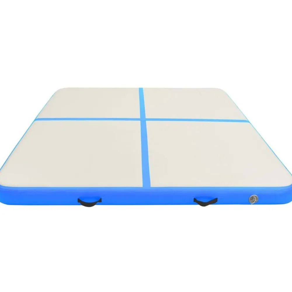 FinePRICE Täytettävä voimistelumatto pumpulla 200x200x15cm PVC sininen