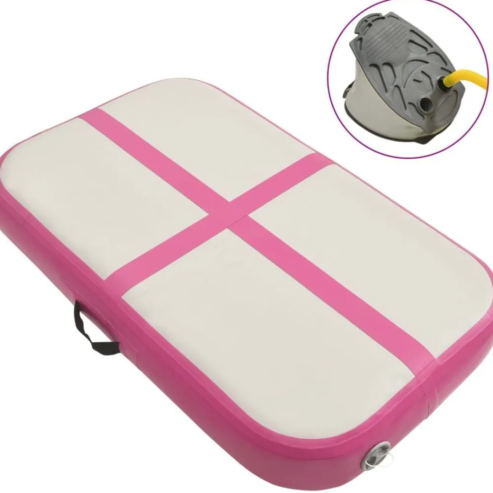 Clearance FinePRICE Täytettävä voimistelumatto pumpulla 60x100x20 cm PVC pinkki