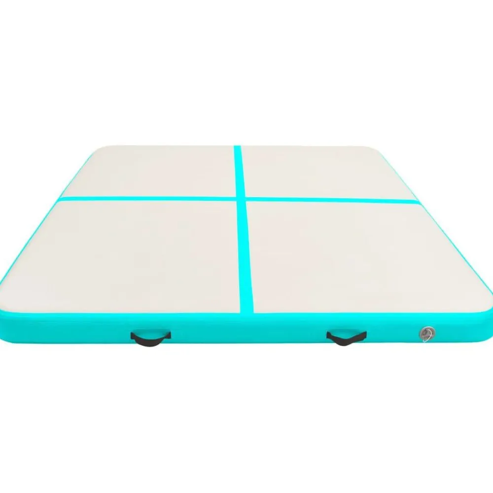 Clearance FinePRICE Täytettävä voimistelumatto pumpulla 200x200x15 cm PVC vihreä