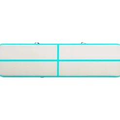 Best FinePRICE Täytettävä voimistelumatto pumpulla 700x100x20 cm PVC vihreä