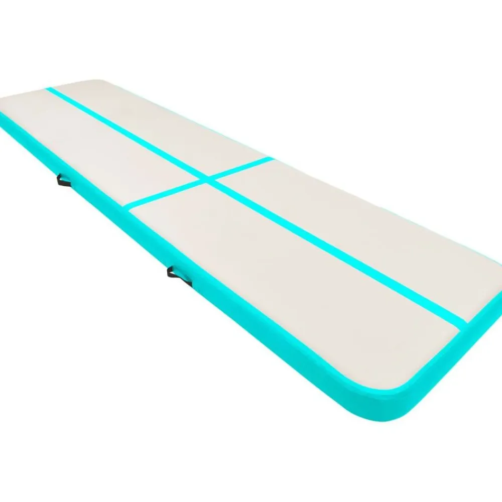 Best FinePRICE Täytettävä voimistelumatto pumpulla 700x100x20 cm PVC vihreä